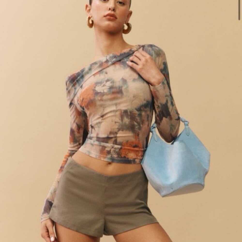 Reformation Patterned Elio Top